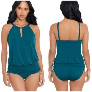 Magicsuit NWT Solid Susan Padded Underwire Swim Dress Peacock Teal Size 16